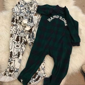 Animal print only Fleece Footed Pajamas